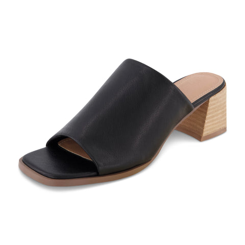 Olympia Stacked Heel Mule